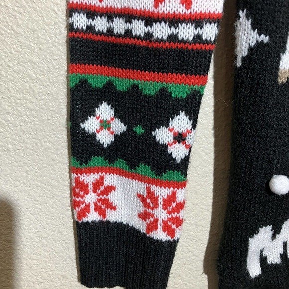 Ugly Christmas Sweater Size S Black/multicolored Sleeves Preowned Unicorn Santa - Picture 4 of 8
